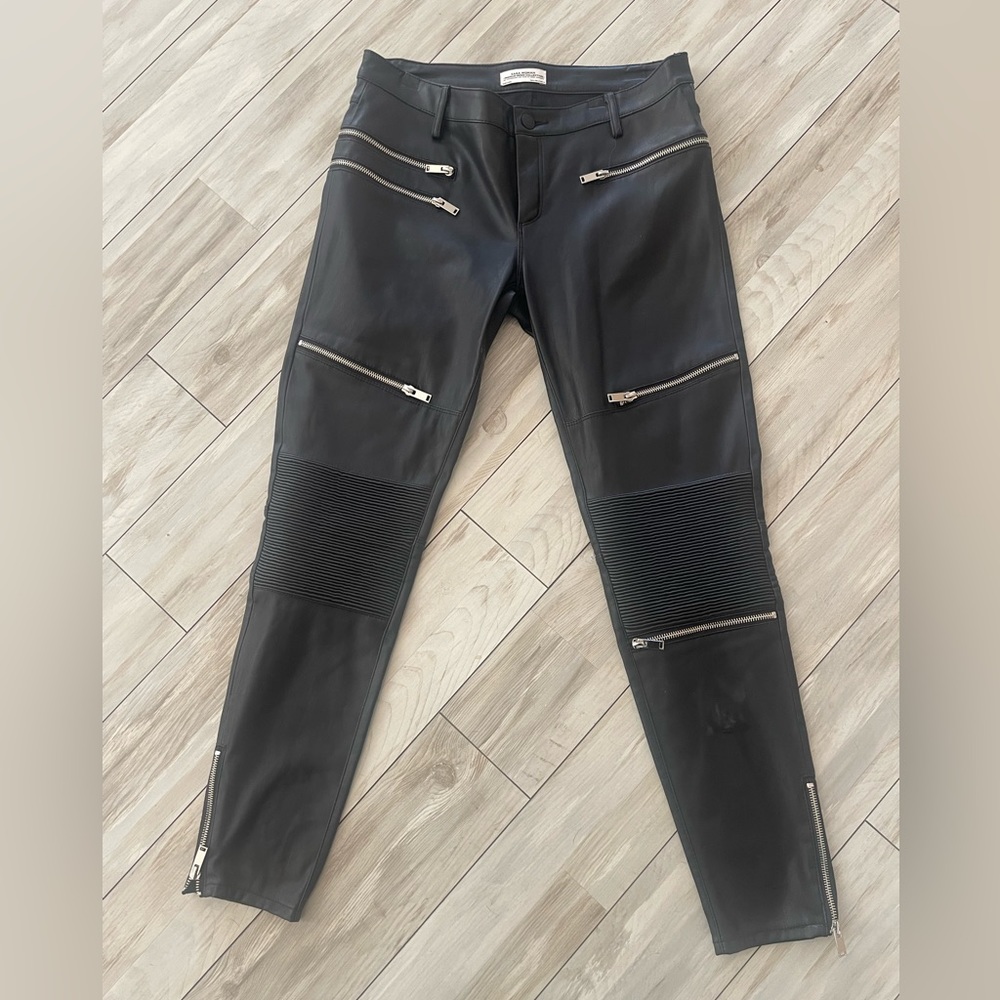Zara Leather Zipper Pants